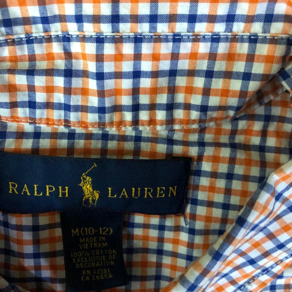 Ralph Lauren Boys Long Sleeve Poplin Plaid Shirt - Picture 4 of 8